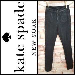 Kate Spade Saturday Wax Coated Skinny Jeans Black